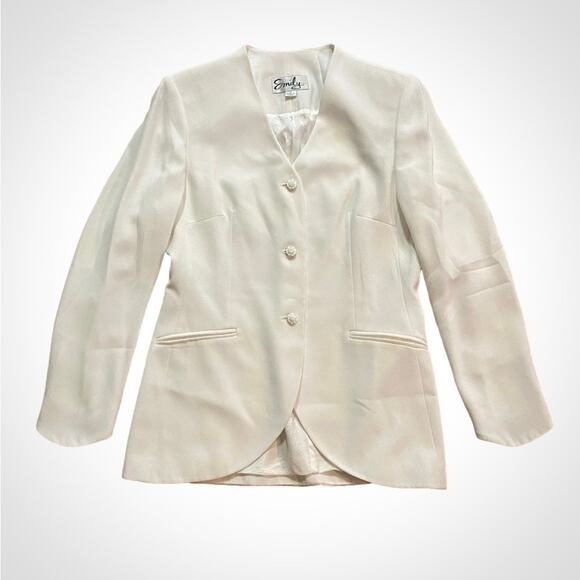 Emily Jackets & Blazers - Emily Structured White Work Blazer Jacket Womens 10